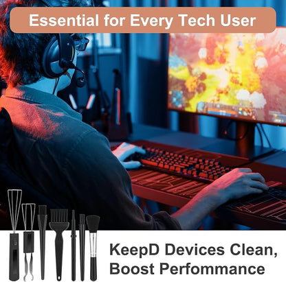 7 Pcs Keyboard Cleaning Kit with Keycap Puller Switch Puller Multifunctional Keycaps Removal Tool Mini Anti-Static Dust Brush Keyboard Key Remover for Computer Keyboards Motherboard Camera Small Space
