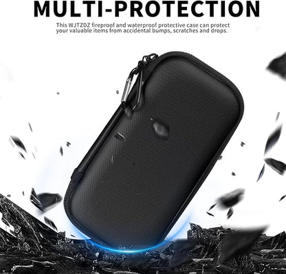 6500°F Fire-Resistant Hard Protective Travel Case,Waterproof Electronic Organizer for Anker/Jackery/RAVPower Power Bank with Fireproof Zipper,Shockproof EVA Carrying Case for Cell Phones/Earbuds