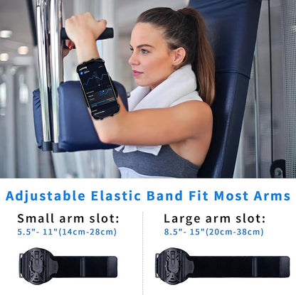 Running Phone Holder Armband for Phone, Detachable & 360°Rotated Sports Armband with Key Pocket for iPhone 17/16/15/14/13 Pro/12 Pro/XS/XR/8/7/6s Plus, for Samsung Galaxy 4''-6.5'' Cellphone