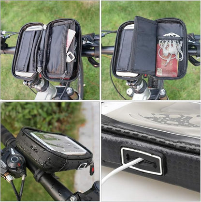 ROTTO Bike Phone Mount Bicycle Cell Phone Holder Handlebar Bag Anti-shake Waterproof with 360° Rotation Three Sizes