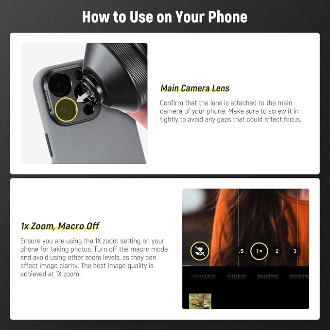 NEEWER HD 85MM Telephoto Phone Lens Only for 17mm Thread Backplate, 2.5X Magnification Compatible with SmallRig NEEWER iPhone Samsung Phone Cage Case with 17mm Lens Adapter, LS-59