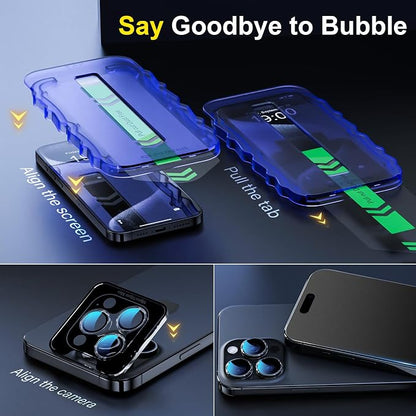 YWXTW 2 Pack Matte Screen Protector for iPhone 16 Pro 6.3 Inch + 1 Set Camera Lens Protector, Anti Glare Anti Fingerprint 16 Pro Glass Screen Protector, Bubble Free, Smooth as Silk