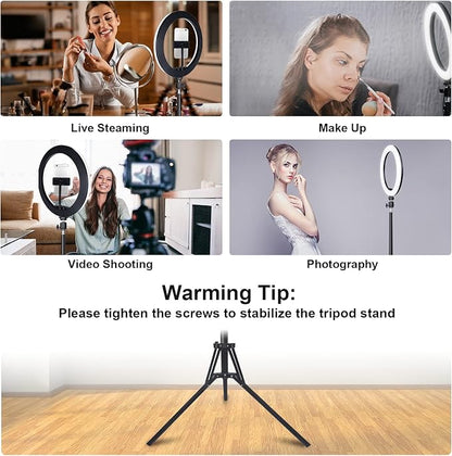 13" Selfie Ring Light with 76" Tripod Stand & 3 Phone Holder, LED Camera Ringlight with 48 RGB Colors Modes & Musical Rhythm Mode and 12 Brightness Dimmable for Makeup/Photography/Videos/Vlog/TikTok