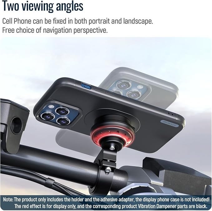 Motorcycle Phone Mount,Bike Cell Phone Holder with Vibration Dampener module,Out Front Bicycle Handlebar Mount for Mountain Road EBike,Scooter,Moto,MTB,Quick Release Attach/Detach【Series C - 2nd Gen】
