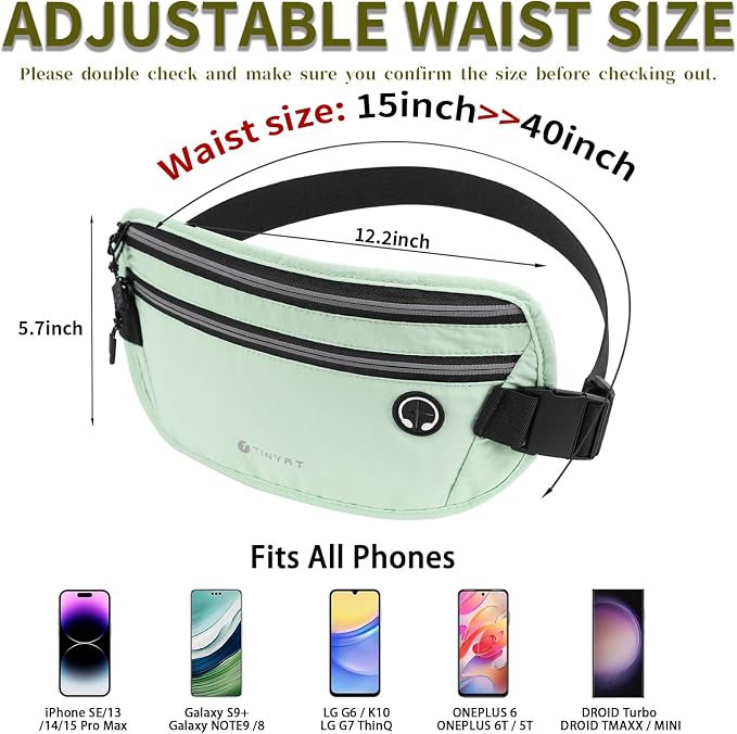 Slim Running Belt for Women Men Runners Fanny Packs With Phone Holder Hidden Pockets Exercise Waist Bag for Marathon Workout