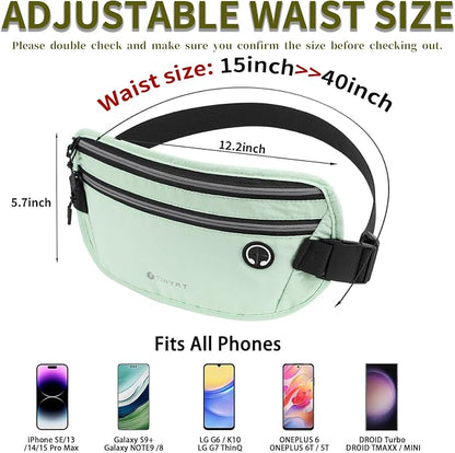 Slim Running Belt for Women Men Runners Fanny Packs With Phone Holder Hidden Pockets Exercise Waist Bag for Marathon Workout