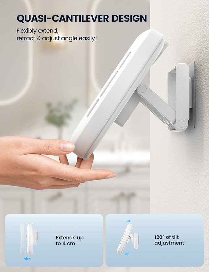 Lamicall Shower Phone Holder with Speaker Holes, IPX6 Waterproof Clear Sound & 480° Rotation Shower Case Accessories, Waterproof Bathroom Wall Mount for iPhone 17 16 Pro Max Air, S25 Ultra, 4-7" Phone