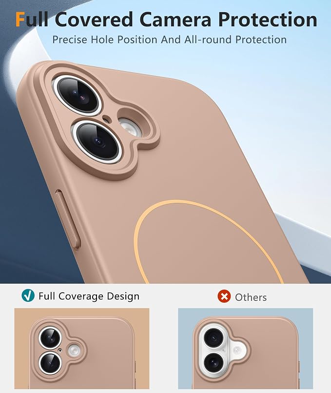 FNTCASE for iPhone 17 Case: [Compatible with Magsafe] Integrated Silicone Phone Cases with [Full Camera Protection] [Screen Protector] Military Grade Shockproof Protective Cover