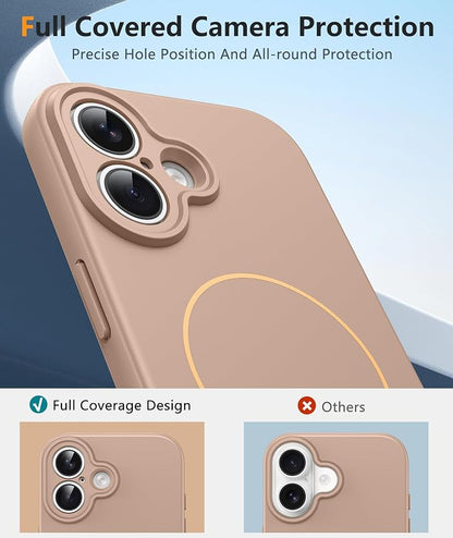 FNTCASE for iPhone 17 Case: [Compatible with Magsafe] Integrated Silicone Phone Cases with [Full Camera Protection] [Screen Protector] Military Grade Shockproof Protective Cover