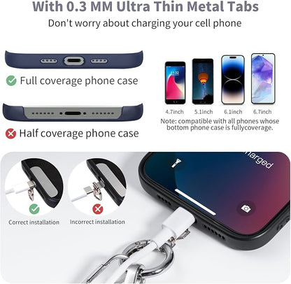 Tiostep Clip and Go Strap for Phone with Wallet Crossbody Phone Lanyard with Anti-Theft Zipper Pouch Detachable Quilted Wrist Wallet with RFID and ID Window for Daily Travel. Grey