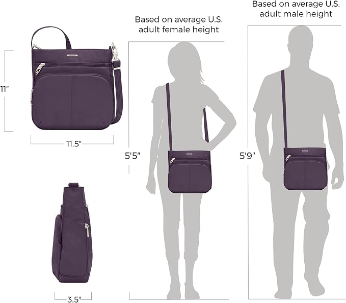 Travelon Anti-Theft Classic North/South Crossbody Bag