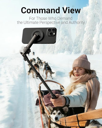 Phone Tripod, Tripod for iPhone with Remote & Strong Magnetic Holder for Magsafe, Stable Cell Phone Tripod for Video Recording, Essential Tripod & Monopod Accessories for iPhone/Android (66")