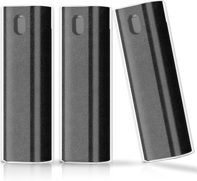 3 Pcs Fingerprint Proof Screen Cleaner, 3 in 1Touchscreen Mist Cleaner Spray Wipe Screen Cleaner Soft Fiber Flannel, Safe for All Phones Glasses Tablet Laptop Screens(Grey)