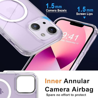 MOCCA Strong Magnetic for iPhone 13 Case Clear, [Anti Yellowing][Compatible with Magsafe][Screen Protector+Camera Lens Protector] Slim Shockproof Protective Case for iPhone 13 Phone Case 6.1", Clear