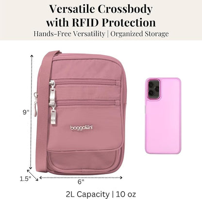 Baggallini Journey Crossbody Bags for Women 9x6 Small Lightweight Travel Handbag W/RFID