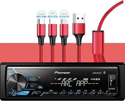 Pioneer MVH-X390BT Digital Media Receiver with Pioneer ARC app, MIXTRAX, Built-in Bluetooth and USB Direct Control for iPod/iPhone and Android Phones & zonoz 3 in 1 Multi USB Charging Cable (Bundle)