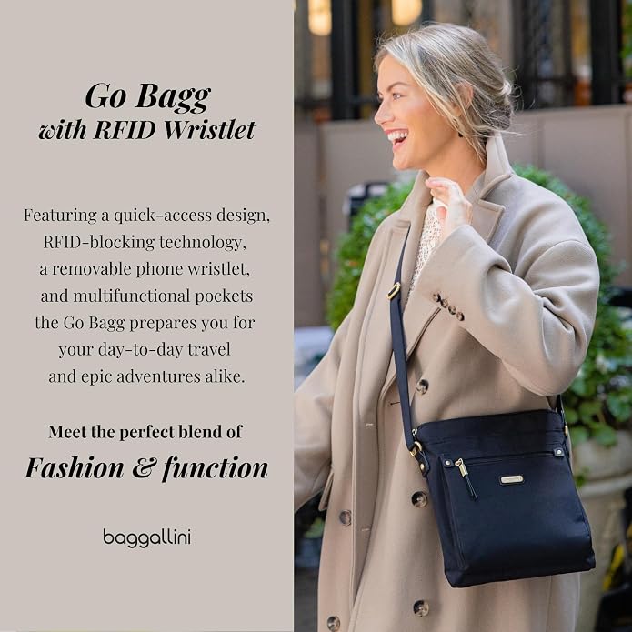 Baggallini womens Go Bagg With Rfid Phone Wristlet