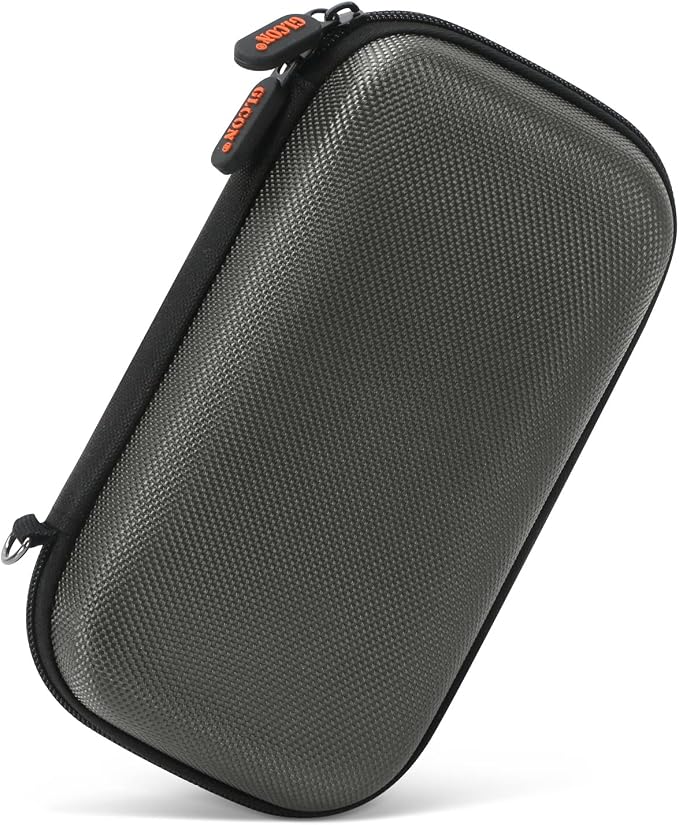 Dustproof Carrying Case Electronic Accessories Cable Organizer - Portable Small Travel Charger Case Power Bank Phone Pouch - Double Zippers Wallet Hard EVA Storage Carry Bag - Silver Grey