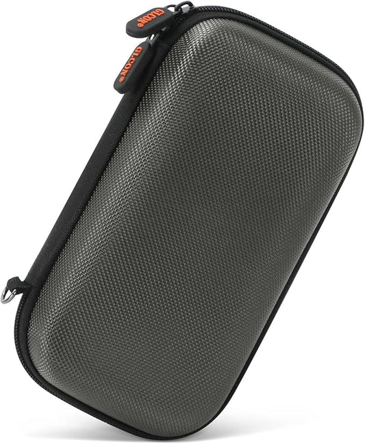 Dustproof Carrying Case Electronic Accessories Cable Organizer - Portable Small Travel Charger Case Power Bank Phone Pouch - Double Zippers Wallet Hard EVA Storage Carry Bag - Silver Grey