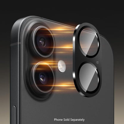 SAHARA - Ultra-Strong Camera Lens Protector for iPhone 16/16 Plus (2-Pack), Black, (ZD00159)