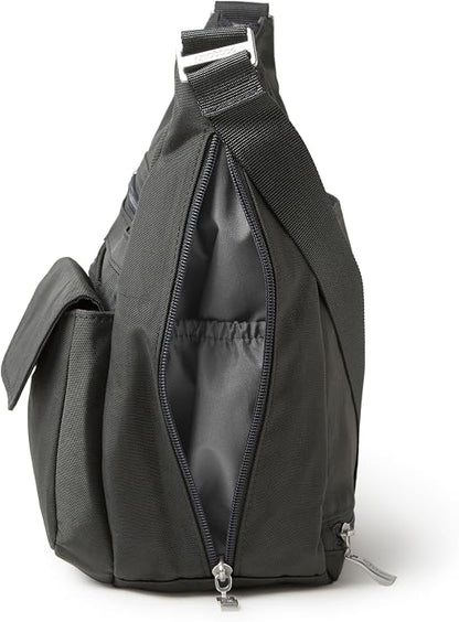 Baggallini womens Everywhere Bagg Crossbody Women 11x9 Lightweight Nylon Hobo Water-resistant Travel Bag W/Rfid