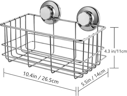 iPEGTOP Suction Cup Deep Shower Caddy Bath Wall Shelf for Large Shampoo Shower Gel Holder Bathroom Storage - Rustproof Stainless Steel