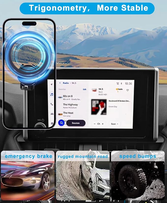 Magnetic Car Phone Holder for Toyota RAV4 Accessories 2019 2020 2021 2022 2023 2024 2025 Cell Phone Mount for RAV4 LE/SE/XLE/XLE Premium/Adventure(with 7/8-inch Screen only)