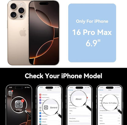 NEWDERY Upgraded Battery Case for iPhone 16 Pro Max, 8000mAh USB-C Portable Power Bank, CarPlay, Sync Data Supported, Rechargeable Charger Case Compatible with iPhone 16 Pro Max 6.9", Black