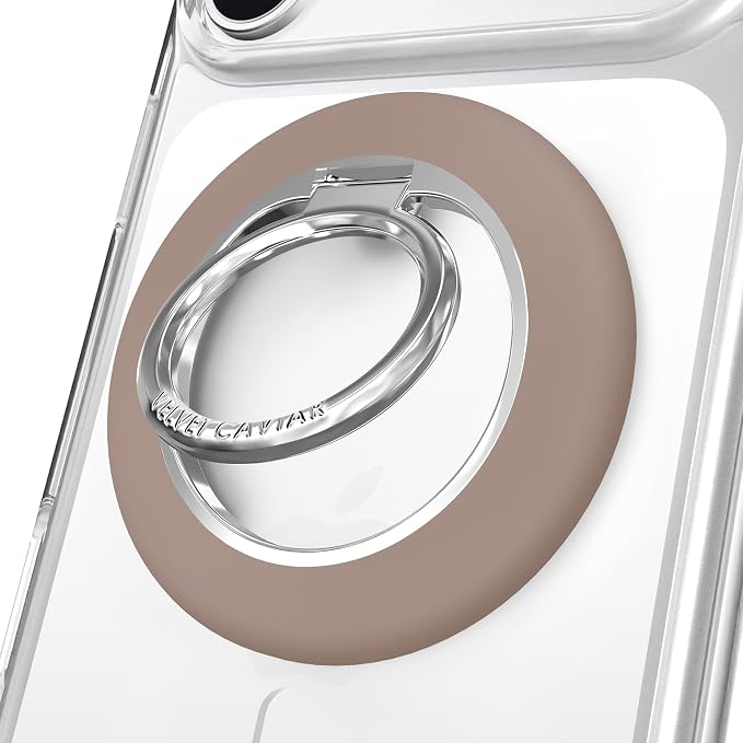 VELVET CAVIAR Compatible with MagSafe Phone Grip 2.0 | Cute Magnetic Ring Holder | Finger Loop Kickstand | Pop On Accessory for iPhone 17, 16, 15, 14, 13, 12 | Cashmere Taupe