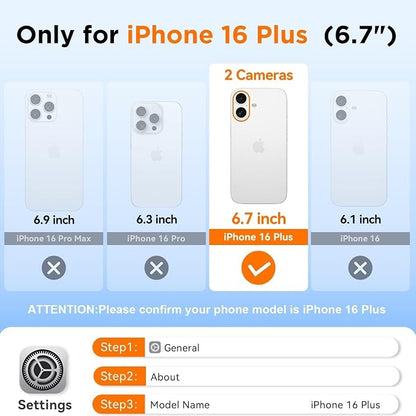 WIFORT for iPhone 16 Plus Waterproof Case, [IP68 Underwater] [Blue Light Filter Lens] [15FT Military Shockproof], Fit for Magsafe Full Body Magnetic Frosted Phone Case with Lanyard, 6.7" Blue