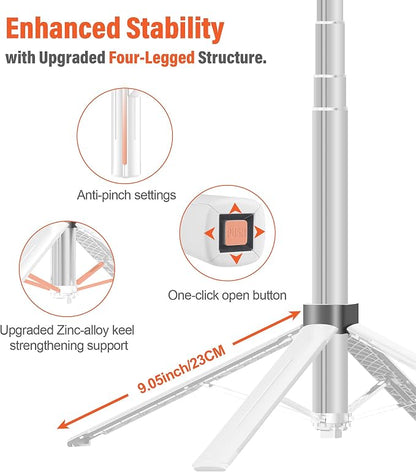 Selfie Stick Phone Tripod - 71 inch Tall Cell Phone Holder with Detachable Wireless Remote and 2 LED Lights for Recording, Video and Picture, Phone Stand for iPhone, Android, Camera & Gopro