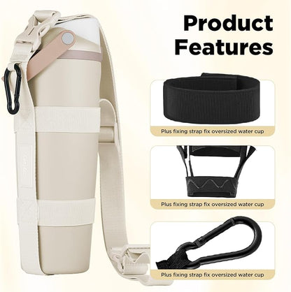 EasyAcc Water Bottle Holder Strap Sling, for Owala FreeSip 24 32 40 oz, Hydro Flask, Cirkul, Yeti, Stanley Flip, Universal Water Bottles, with Carabiner, for Walking Curise Travel (Bottle Excluded)