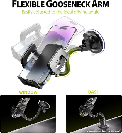 Bracketron TripGrip Window and Vent Mount, GPS Car Mount, Windshield Cell Phone Holder for Car, Includes Vent Clip