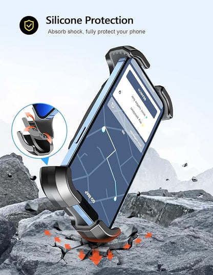 Viccux Motorcycle Phone Mount, Upgrade [Never Fall Off] [0 Shake] Bike Phone Mount, [3s Put & Take] 360° Rotatable Phone Holder for Motorcycle Bike Bicycle Scooter Compatible with Cellphones 4.7-6.8”