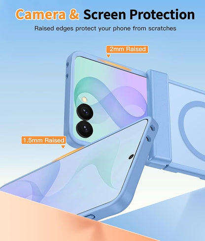 FNTCASE for Samsung Galaxy Z Flip 8 Case, Fit for Magsafe, Screen Protector | Hinge Protection, Translucent Matte, 18FT Military Grade Drop Proof, Protective Phone Cover, Light Light