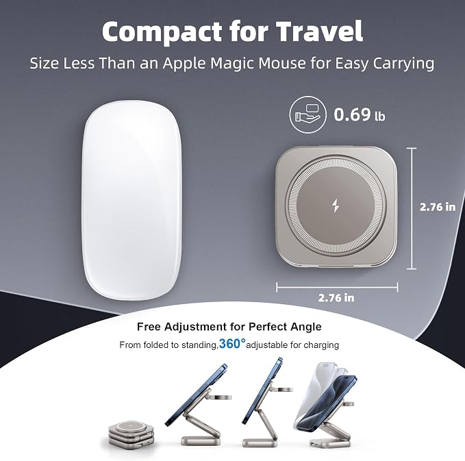 5-in-1 Wireless Charger for MagSafe, AC ISLAND Portable Travel Charging Station, 35W Max Fast Foldable Magnetic Stand, Evolved for iPhone 17-12 & Air Series, Apple Watch, AirPods (with 35W Adapter)