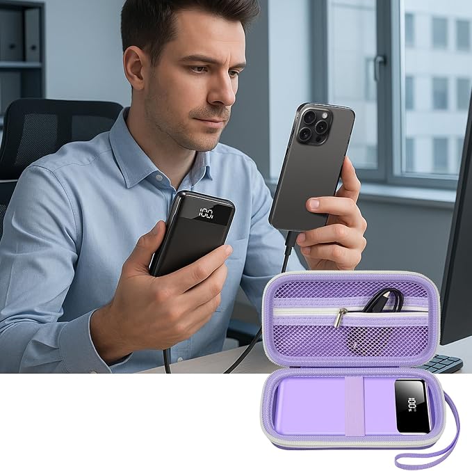 ANKHOH Portable Bank Charger Case for Charmast for VRURC for OHOVIV for SABANI for YILANS for CFIAI for LOVELEDI for RGVOTA for Miday for RONEGN for POIYTL for IAPOS Fast Charging Battery(Purple)