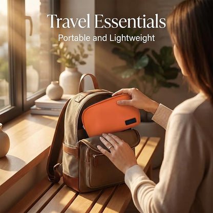 CAAORDKSO Travel Cable Organizer, Electronic Travel Organizer Case, Cord Organizer Bag, Portable Electronic Accessories Case Travel Essentials Tech Pouch for Cord, Charger, Power Bank, Earphone,Orange
