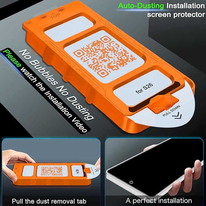 IMBZBK [Auto-Dust Removal] Privacy Screen Protector for Samsung Galaxy S26 [6.3 INCH] Anti Spy Private Accessories, Case Friendly, 3 Military Grade Tempered Glass 3 Camera Lens Protector
