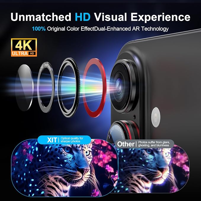 X-it 2-Pack Camera Lens Protector for iPhone 17/16/16 Plus, [Shatterproof & Impact Resistant] 9H High-Alumina Tempered Glass, Anti-Scratch, Dustproof, Strong Adsorption, Case Friendly, Ultra HD Clear