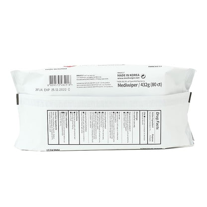 MEDIWIPER 80ct Alcohol-Free Hand Sanitizing Wipes Unscnted Wet Wipe, Hand Sanitizer (80 Wipes (80 * 1))
