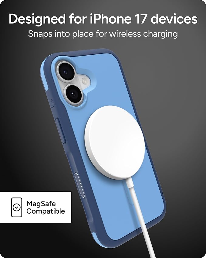 ZAGG Sedona Snap Case for iPhone 17 - Blue Royal Ember, Drop Protection (13ft/4m), Graphene-Reinforced Multi-Layer Protection, MagSafe Phone Case with Impact-Absorbing Bumpers, Slim & Lightweight