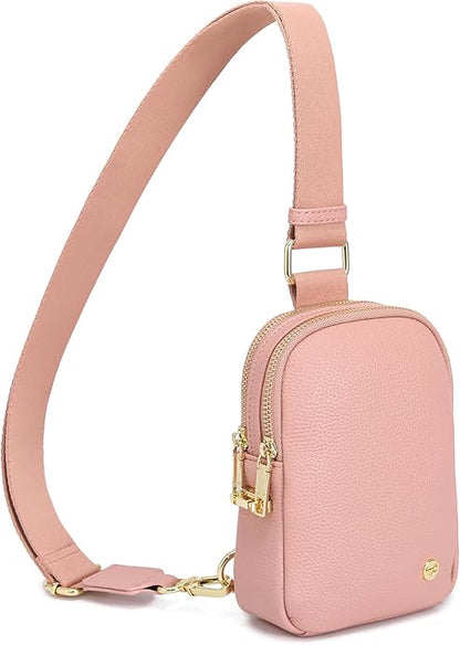 INICAT Anti Theft Crossbody Bag for Women, Small RFID Blocking Sling Purse with Zipper Lock for Travel, Vegan Leather