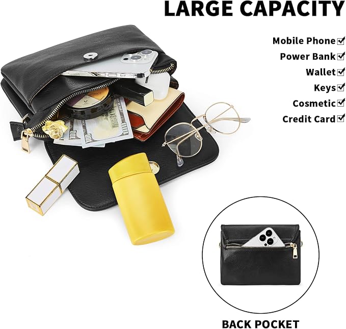 CHOLISS Small Crossbody Bags for Women, Vegan Leather Cell Phone Purse, Mini Travel Purse with Adjustable Strap Womens Gifts
