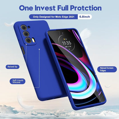 oakxco for Motorola Moto Edge 2021/Edge 2021 5G UW Phone Case Liquid Silicone, Thin Slim Soft Rubber Gel TPU Plain Simple Cover for Women, Matte Solid Color, Lilac Light Purple Lavender Wine