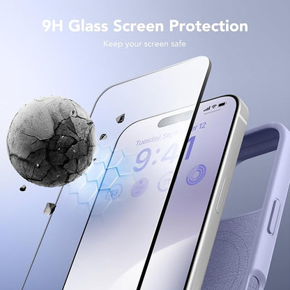 GONEZ Magnetic for iPhone 16 Pro Max Case, Compatible with MagSafe, Liquid Silicone Case, with Screen Protector + Camera Protector, Full Body Protective Shockproof Phone Cover 6.9", Lilac
