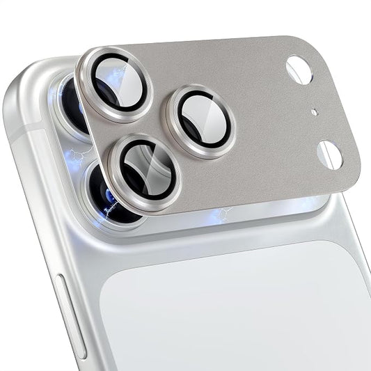 Choiche Compatible for iPhone 17 Pro Max Camera Lens Protector, Strong Adsorption Camera Cover with 9H Tempered Glass Lens Screen Protector Metal Ring Decoration Accessories 6.9-inch (Black)