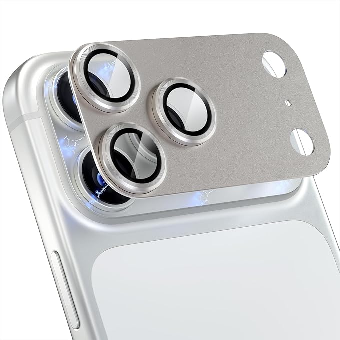Choiche Compatible for iPhone 17 Pro Camera Lens Protector, Strong Adsorption Camera Cover with 9H Tempered Glass Lens Screen Protector Metal Ring Decoration Accessories 6.3-inch (Black)