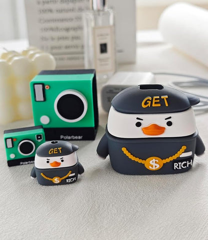 Cute Protective Case Compatible with Apple 20W USB-C Adapter Charger, 3D Cartoon Protective Cover, Cable Protector Sleeve for iPhone Charger (Rich Duck)