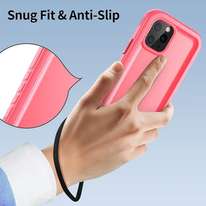 SPORTLINK Compatible with iPhone 12 Pro Max Waterproof Case - Built in Screen Protector Full Body Shockproof Dustproof IP68 Waterproof Case for iPhone 12 Pro Max 6.7 Inch Pink